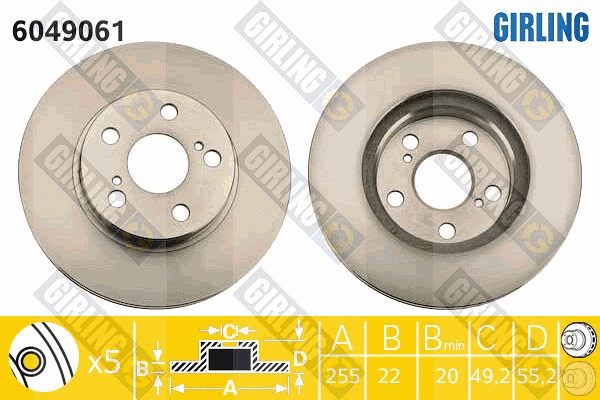 Disque de frein GIRLING 6049061