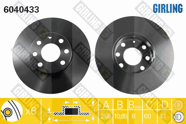 Disque de frein GIRLING 6040433