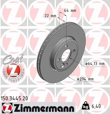 Disque de frein ZIMMERMANN 150.3445.20