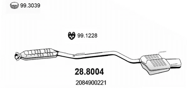 Pot de détente/silencieux arrière ASSO 28.8004