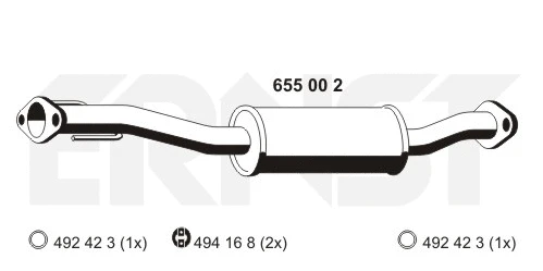 Silencieux central ERNST 655002
