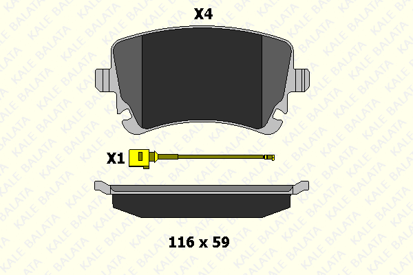 Kit de plaquettes de frein, frein à disque KALE 23326 177 25