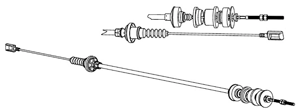 Tirette à câble, commande d'embrayage CEF FA01215