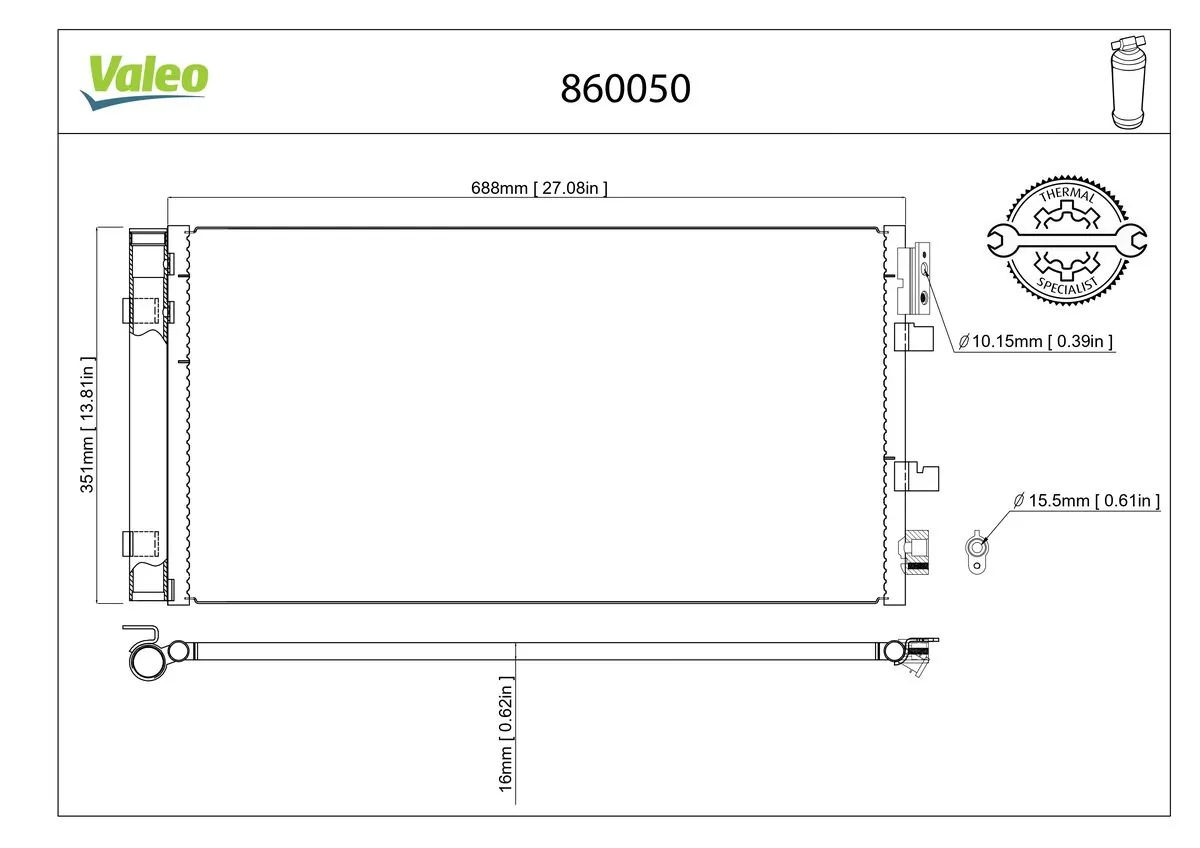 Condenseur, climatisation VALEO 860050
