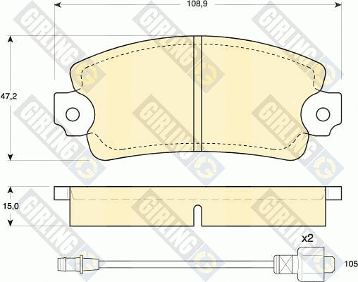 Kit de plaquettes de frein, frein à disque GIRLING 6101723