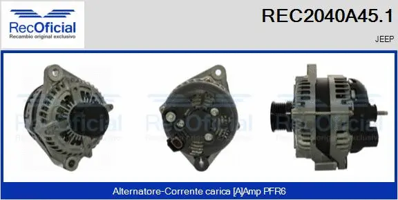 Alternateur RECOFICIAL REC2040A45.1