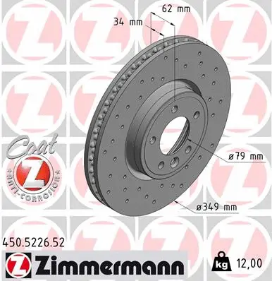 Disque de frein ZIMMERMANN 450.5226.52