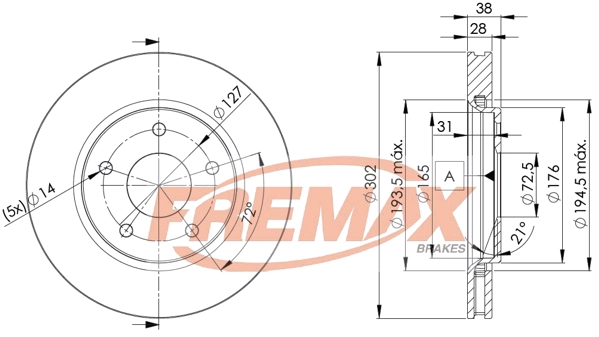 Disque de frein FREMAX BD-5170