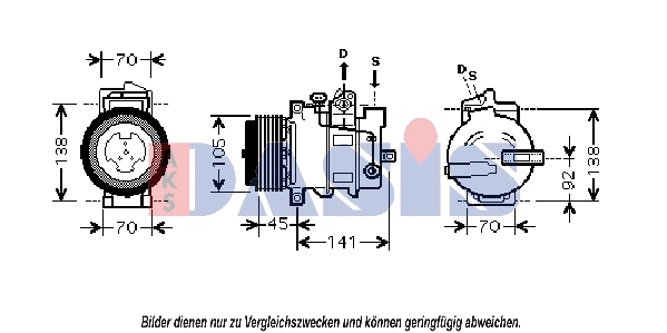 Compresseur, climatisation AKS DASIS 851852N