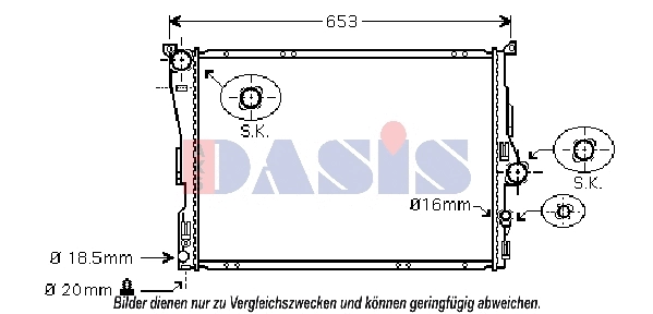 Radiateur, refroidissement du moteur AKS DASIS 050024N