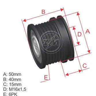 Poulie roue libre, alternateur ZM ZM 96.000.03