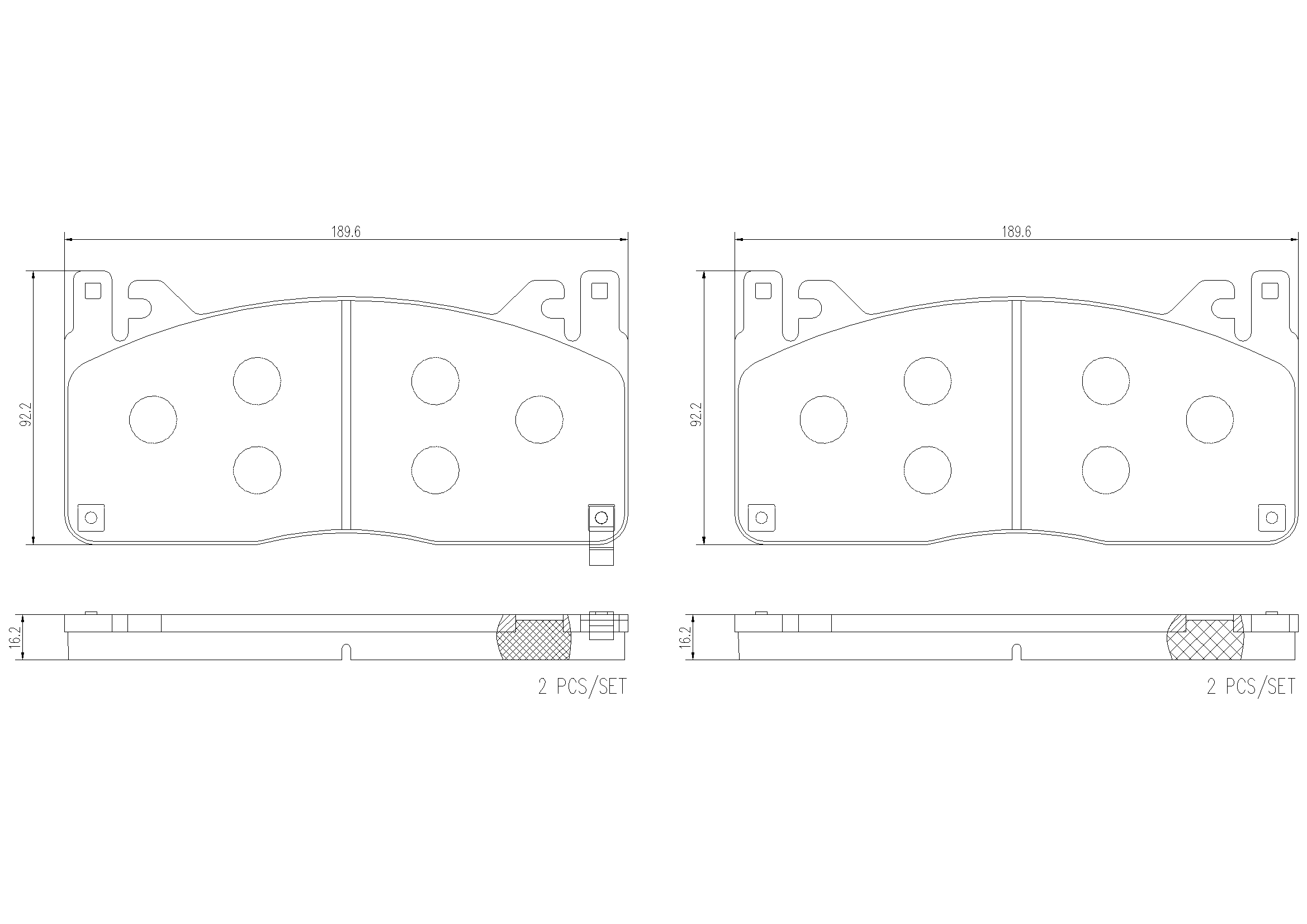 Kit de plaquettes de frein, frein à disque BREMBO P 24 240