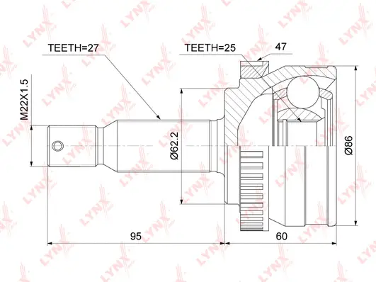Jeu de joints, arbre de transmission LYNXAUTO CO-3784A