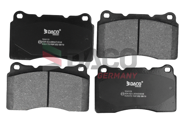 Kit de plaquettes de frein, frein à disque DACO Germany 324113