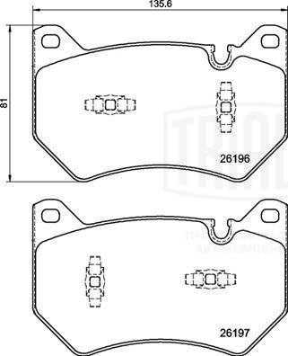 Kit de plaquettes de frein, frein à disque TRIALLI PF 1006