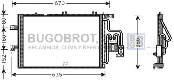 Condenseur, climatisation BUGOBROT 62-OL5309