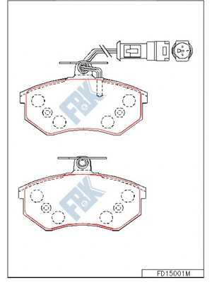 Kit de plaquettes de frein, frein à disque FBK FD15001M