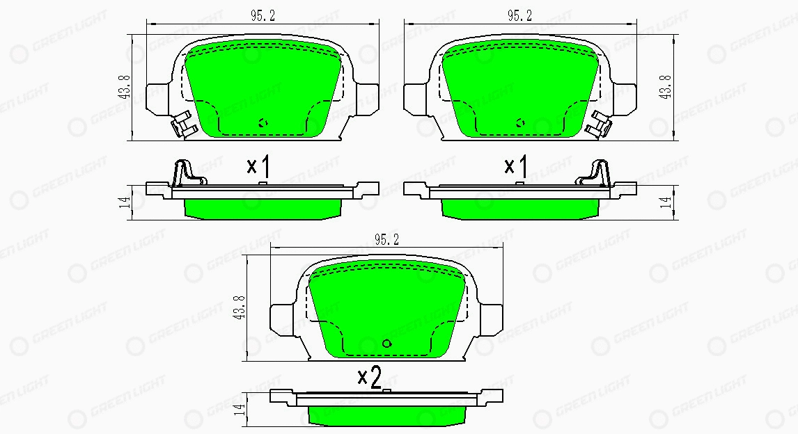 Kit de plaquettes de frein, frein à disque Automotive Adriado GLBP0390