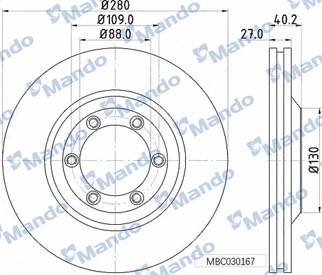 Disque de frein MANDO MBC030167