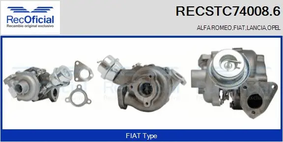 Turbocompresseur, suralimentation RECOFICIAL RECSTC74008.6