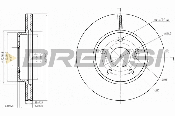 Disque de frein BREMSI CD7789V