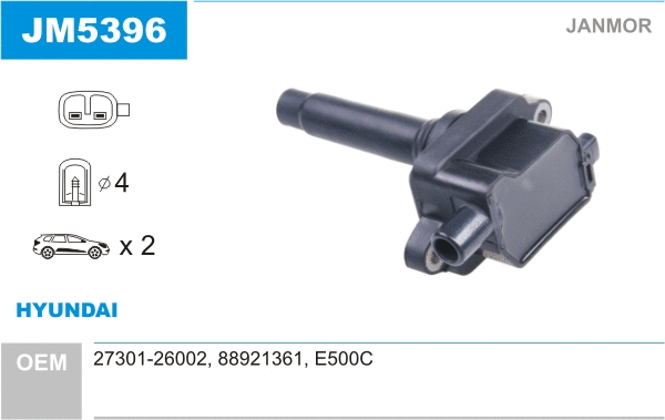 Bobine d'allumage JANMOR JM5396