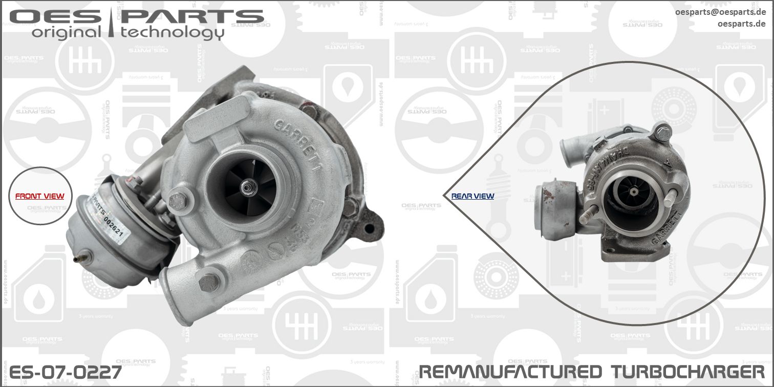 Turbocompresseur, suralimentation OES PARTS ES-07-0227