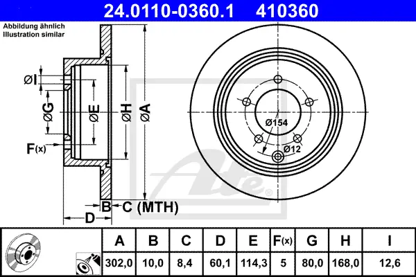 Disque de frein ATE-APAC 24.0110-0360.1