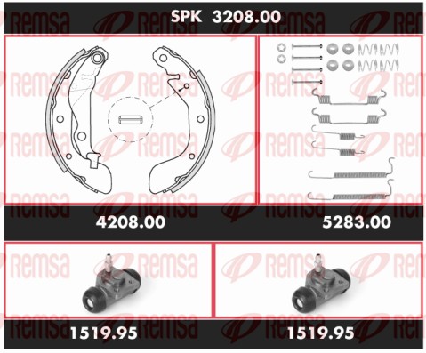 Kit de freins, freins à tambours REMSA SPK 3208.00