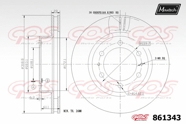 Disque de frein MAXTECH 861343