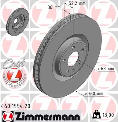 Disque de frein ZIMMERMANN 460.1554.20