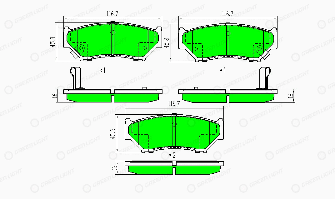 Kit de plaquettes de frein, frein à disque Automotive Adriado GLBP0221