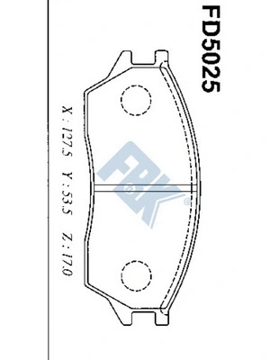 Kit de plaquettes de frein, frein à disque FBK FD5025