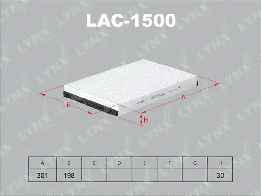 Filtre, air de l'habitacle LYNXAUTO LAC-1500