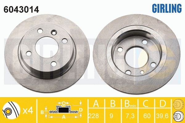 Disque de frein GIRLING 6043014