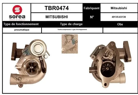 Turbocompresseur, suralimentation EAI TBR0474