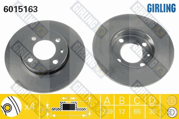 Disque de frein GIRLING 6015163