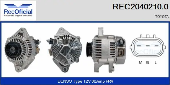 Alternateur RECOFICIAL REC2040210.0