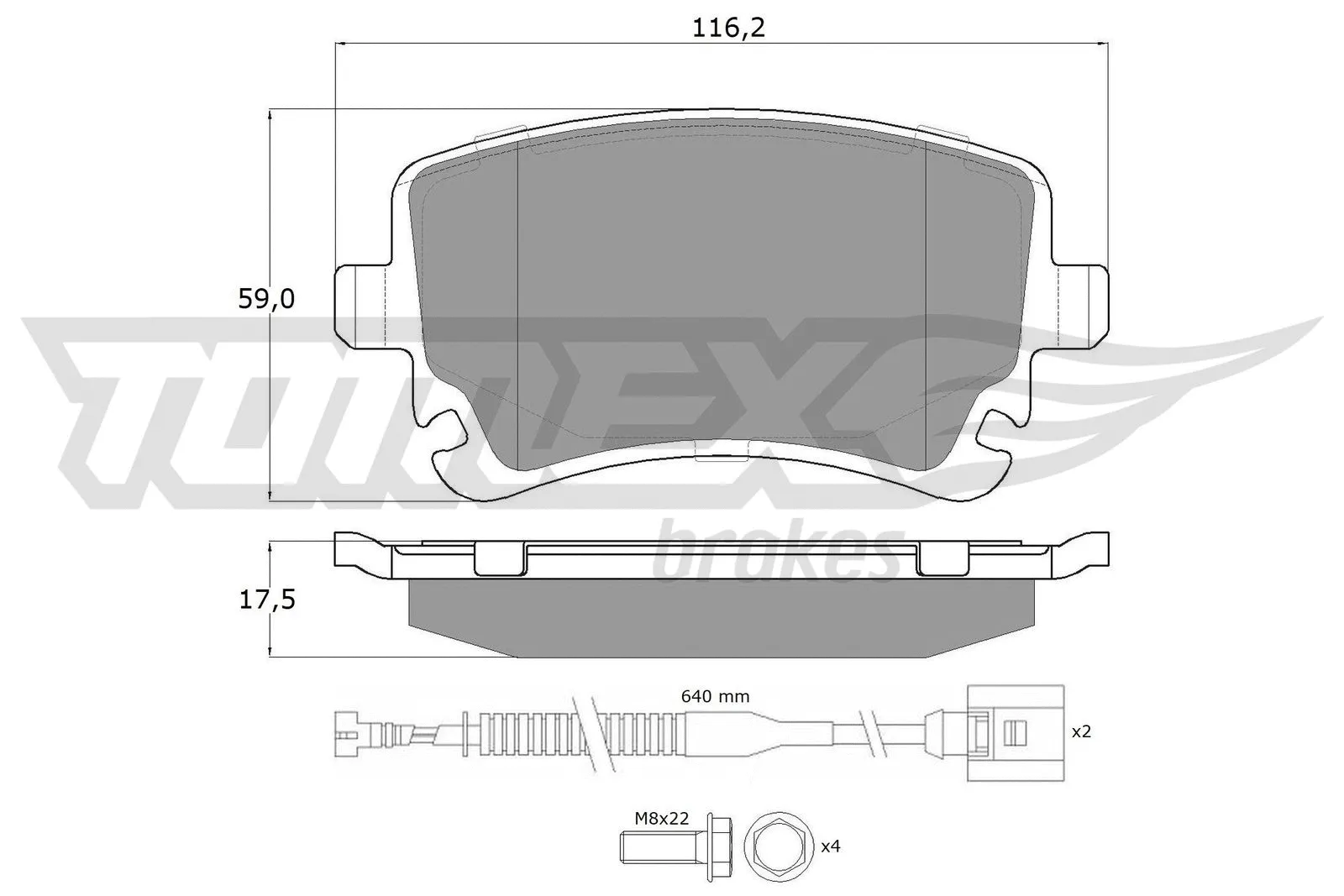 Kit de plaquettes de frein, frein à disque TOMEX Brakes TX 13-962