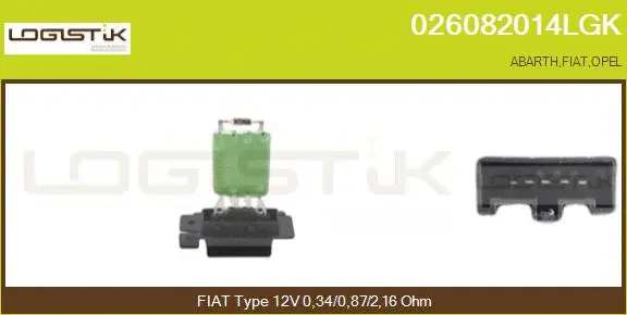 Résistance, pulseur d'air habitacle LGK 026082014LGK