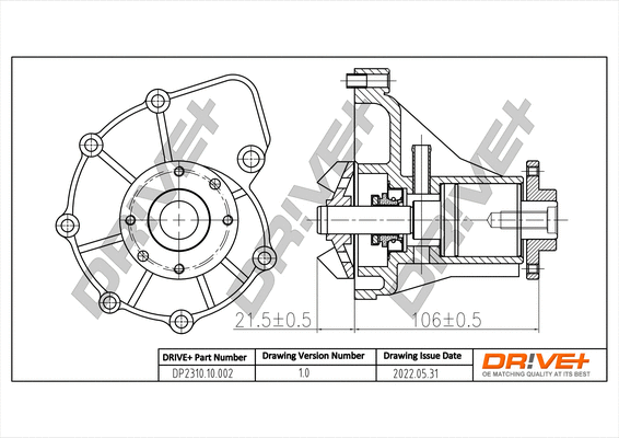 Pompe à eau, refroidissement du moteur Dr!ve+ DP2310.10.002