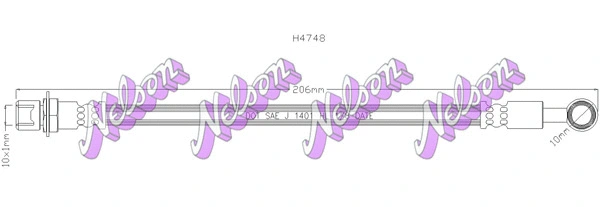 Flexible de frein KAWE H4748