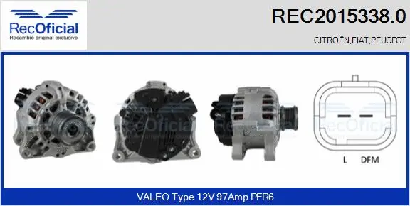 Alternateur RECOFICIAL REC2015338.0