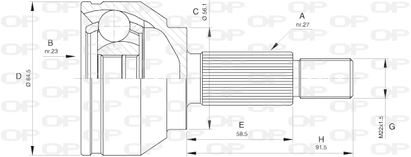 Jeu de joints, arbre de transmission OPEN PARTS CVJ5582.10