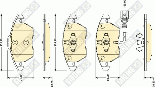 Kit de plaquettes de frein, frein à disque GIRLING 6118072