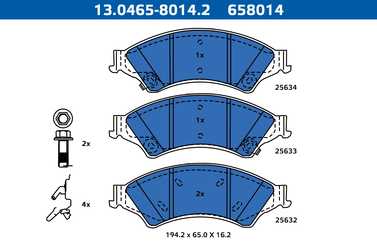 Kit de plaquettes de frein, frein à disque ATE-APAC 13.0465-8014.2