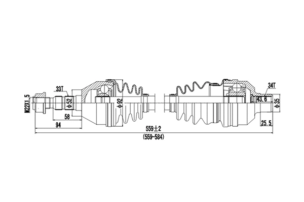 Arbre de transmission DYNAMATRIX DDS244031