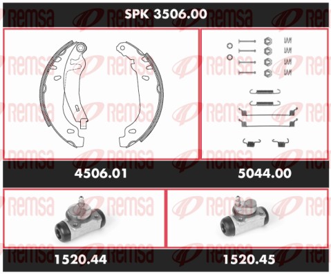 Kit de freins, freins à tambours REMSA SPK 3506.00