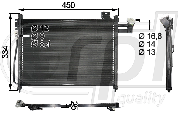 Condenseur, climatisation RPL QUALITY APCDMZ5026