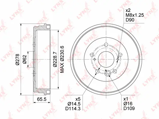 Tambour de frein LYNXAUTO BM-1185